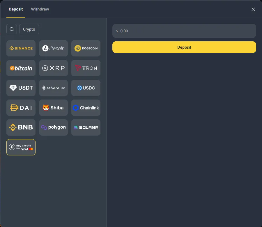 Cocobet deposit cashier with crypto methods